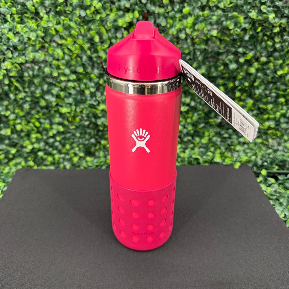Hydro Flask 20 oz Water Bottle Straw Lid Peony Pink W20SWB461